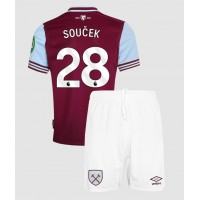 Fotballdrakt Barn West Ham United Tomas Soucek #28 Hjemmedraktsett 2024-25 Kortermet (+ Korte bukser)